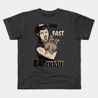 Live Fast Eat Trash Kids T-Shirt